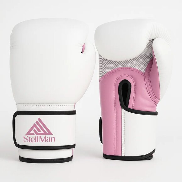 Stellman Winning Boxing Gloves White Pink Training Sparring Punching Gear NEW - Picture 1 of 6